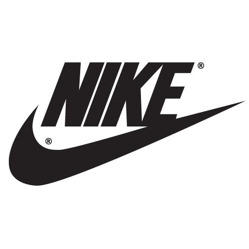 Nike Logo, featuring large black letters and Nike swish